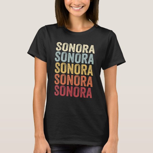 Sonora Texas Sonora TX Retro tekst T-shirt (Voorkant)