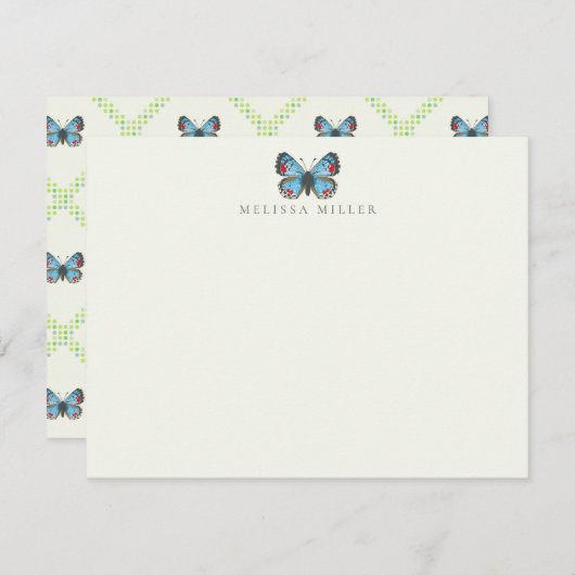 Sonoran Blue Butterfly-platte briefkaart (Voorkant / Achterkant)