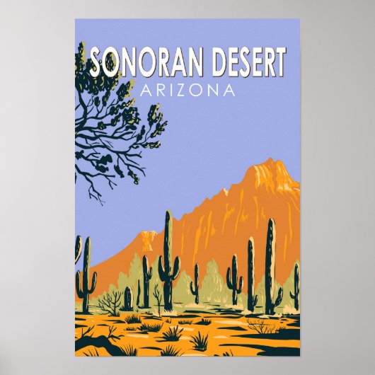 Sonoran Desert Arizona Vintage Kunst Poster (Voorkant)
