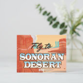 Sonoran Desert Cartoon-reisposter. Briefkaart (Staand voorkant)