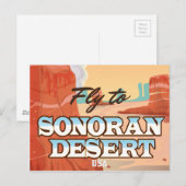 Sonoran Desert Cartoon-reisposter. Briefkaart (Voorkant / Achterkant)