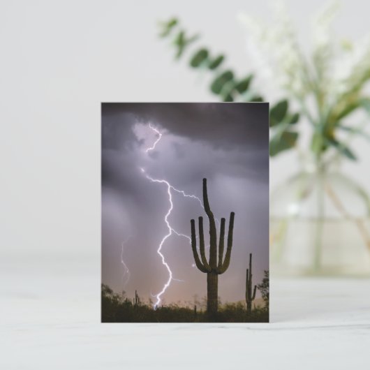 Sonoran Desert Monsoon Storming Briefkaart (Staand voorkant)