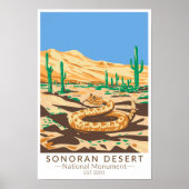 Sonoran Desert National Monument Rattlesnake Retro Poster (Voorkant)