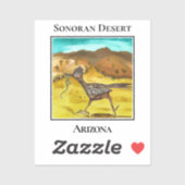 Sonoran Desert Road Runner Arizona Sticker (Vel)