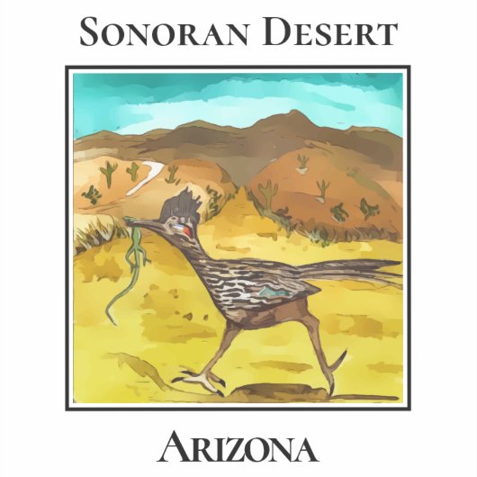 Sonoran Desert Road Runner Arizona Sticker (Voorkant)