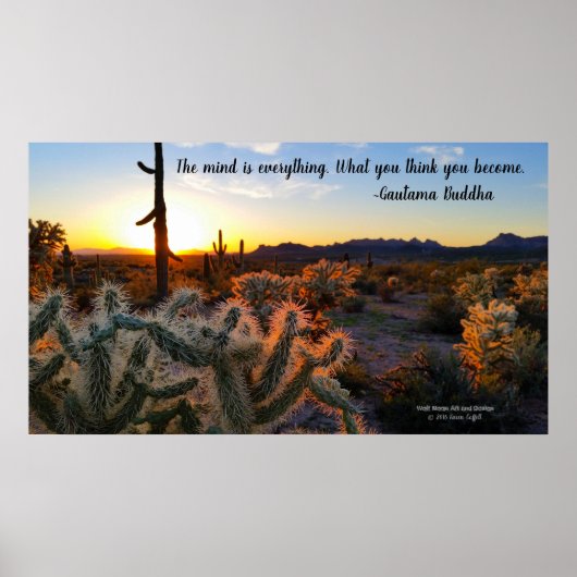 Sonoran Desert sunset Arizona met saguaro cactus Poster (Voorkant)
