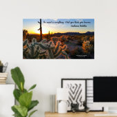 Sonoran Desert sunset Arizona met saguaro cactus Poster (Thuiskantoor)
