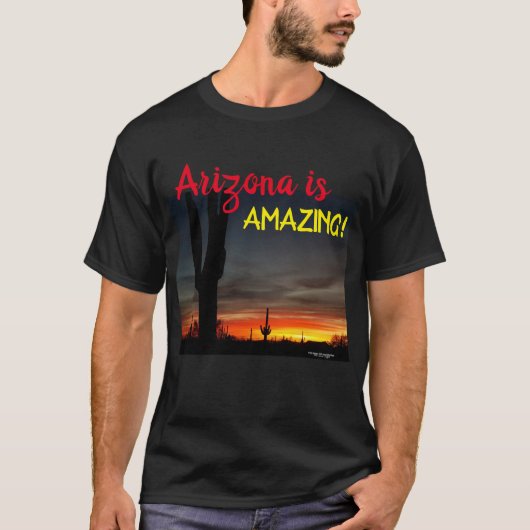 Sonoran Desert sunset Arizona met saguaro cactus T-shirt (Voorkant)
