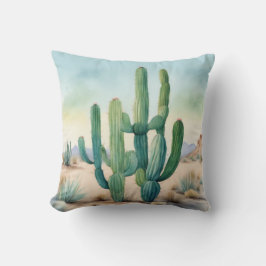 Sonoran Splendor Waterverf Cactus Decoratief Kussen