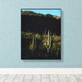 Sonoran woestijnscène met gigantische Saguaro Cact Canvas Afdruk (Insitu (Houten vloer))
