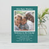 Sons Adoption Photo Party Invitation Sjabloon Kaart (Staand voorkant)