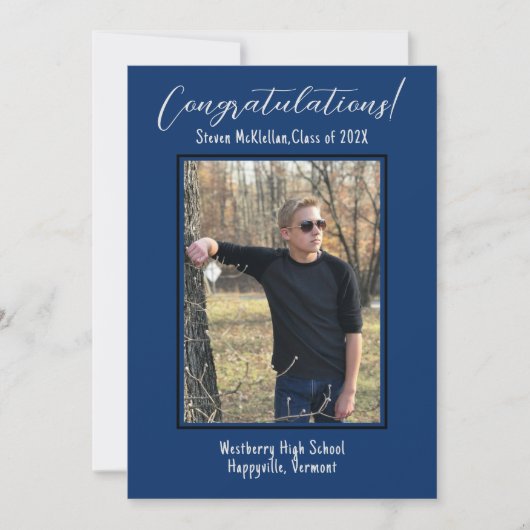 Sons Afstuderen Eenvoudige aankondiging foto (Voorkant)