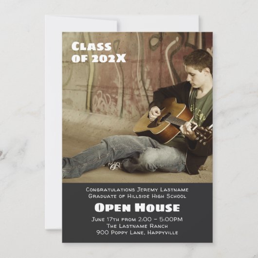 Sons Afstuderen Foto Aankondiging Open House (Voorkant)