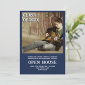 Sons Afstuderen Foto Aankondiging Open House (Staand voorkant)