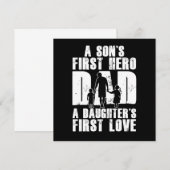 Sons First Hero Dad Daughters First Love Papa Dad  Kaart (Voorkant / Achterkant)