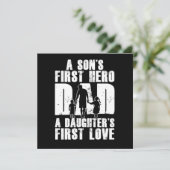Sons First Hero Dad Daughters First Love Papa Dad  Kaart (Staand voorkant)