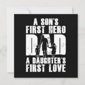 Sons First Hero Dad Daughters First Love Papa Dad Kaart (Voorkant)
