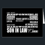 Sons in Law Weddings Birthdays parties : Kwaliteit<br><div class="desc">Kwaliteit van een Man voor Sons in Wet is een stijlvol, modern geschenk voor de meest verantwoordelijke, grappige, moedige, oordeelkundige, loyale, betrouwbare, sincere, ondersteunende, hardwerkende zoon in de wet ooit: aangeboden in zwart-wit; in verschillende contemporiën, masculinaire lettertypen. Een origineel op tekst gebaseerd ontwerp met tien positieve mannelijke kenmerken:ResponsibleFunnyBraveThoughtfulLoyalHonestReliableSincereSupportiveHardworkingDeze oogvangende, ontwerpergiften...</div>