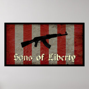 Sons of Liberty Flag met AK 47 Poster