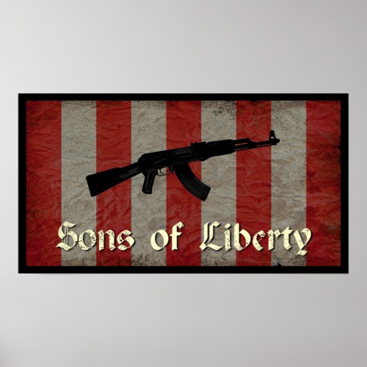 Sons of Liberty Flag met AK 47 Poster (Voorkant)