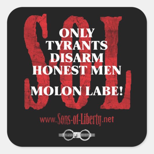Sons of Liberty MOLON LABE stickers (Voorkant)