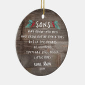Sons Poem Gift van mam Gepersonaliseerde Rustige Keramisch Ornament (Rechts)