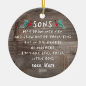 Sons Poem Gift van mam Gepersonaliseerde Rustige Keramisch Ornament (Voorkant)