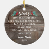 Sons Poem Gift van mam Gepersonaliseerde Rustige Keramisch Ornament (Achterkant)