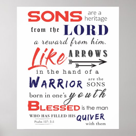 Sons zijn een erfgoed van de Heer Poster (Voorkant)