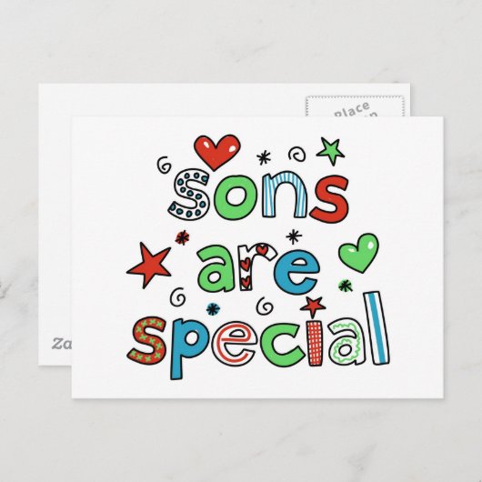 Sons zijn speciaal briefkaart (Voorkant / Achterkant)