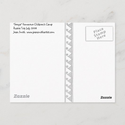 Sonya Briefkaart (Achterkant)