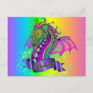 "Sonya" Geloof Fairy Rainbow Dragon Briefkaart