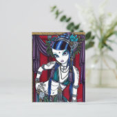 "Sonya" Tribal Fusion Belly Dancer Briefkaart (Staand voorkant)