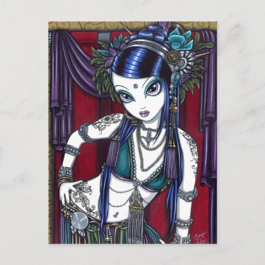 "Sonya" Tribal Fusion Belly Dancer Briefkaart (Voorkant)