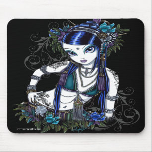 "Sonya" Tribal Fusion Belly Dancer Flower Mousepad Muismat