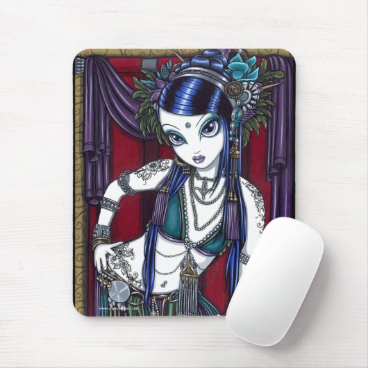"Sonya" Tribal Fusion Belly Dancer Mousepad Muismat (Met muis)