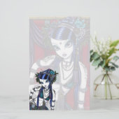 "Sonya" Tribal Fusion Belly Dancer Stationery Briefpapier (Staand voorkant)