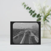 Soo Locks Magic Lantern Slide B&W Briefkaart (Staand voorkant)