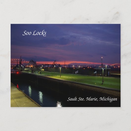 Soo Locks & St. Clair-briefkaart Briefkaart (Voorkant)