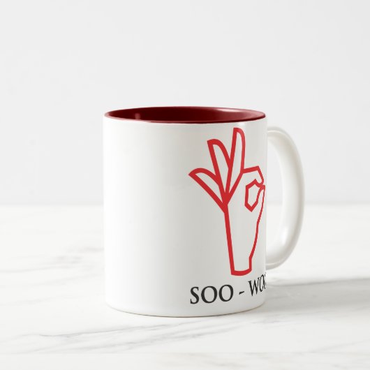 SOO-WOO! Koffiebeker Tweekleurige Koffiemok (Voorkant rechts)