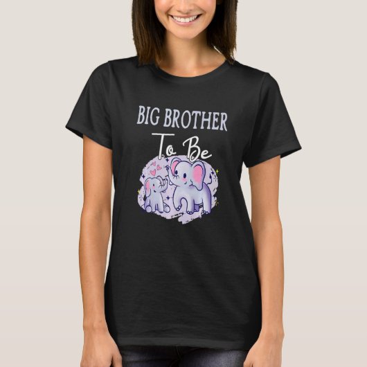 Soon Big Brother To Be Elephants Baby Shower Gende T-shirt (Voorkant)