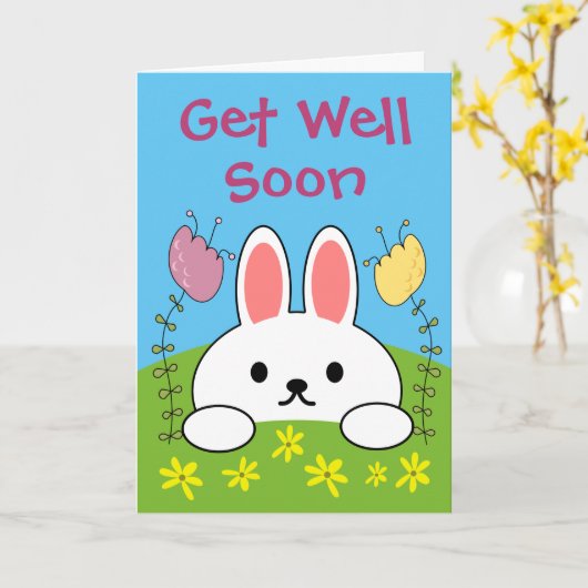 Soon Bunny Rabbit Kaart (Gele Bloem)