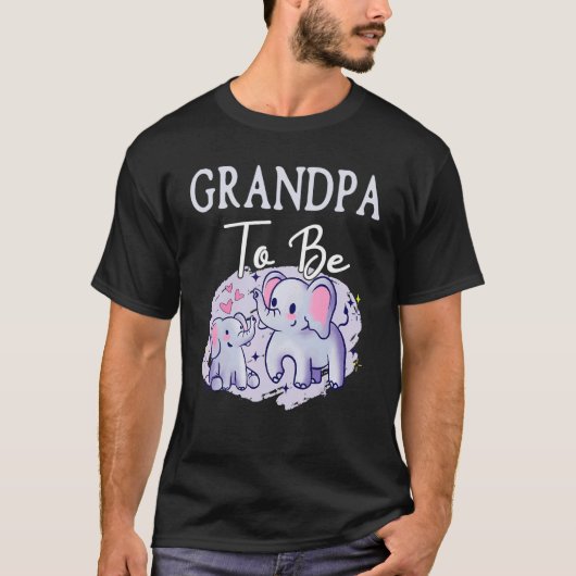 Soon Grandpa To Be Elephants For Baby Shower Gende T-shirt (Voorkant)