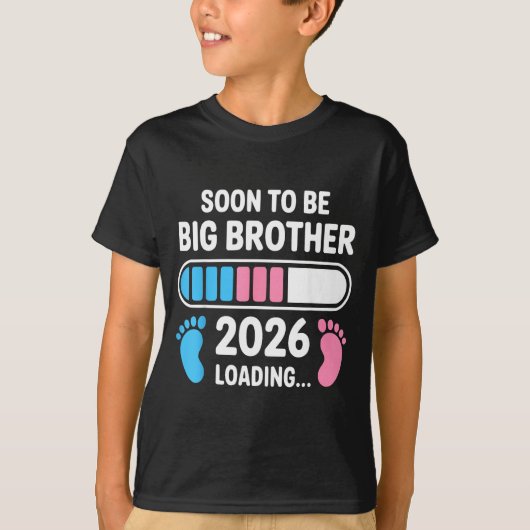 Soon To Be Big Brother 2026 New First Time Brother T-shirt (Voorkant)