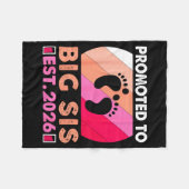 Soon To Be Big Sister 2026 Funny Promoted To Big S Fleece Deken (Voorkant (Horizontaal))