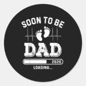 Soon To Be Dad 2026 Loading Baby Announcement For  Ronde Sticker (Voorkant)