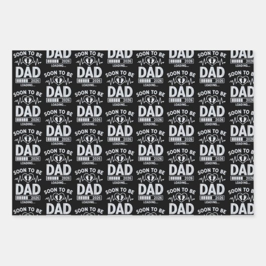 Soon to Be Dad 2026 Loading Pregnancy Announcement Inpakpapier Vel (Voorkant)