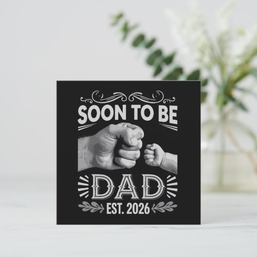 Soon to be Dad 2026 Pregnancy Announcement Kaart (Staand voorkant)