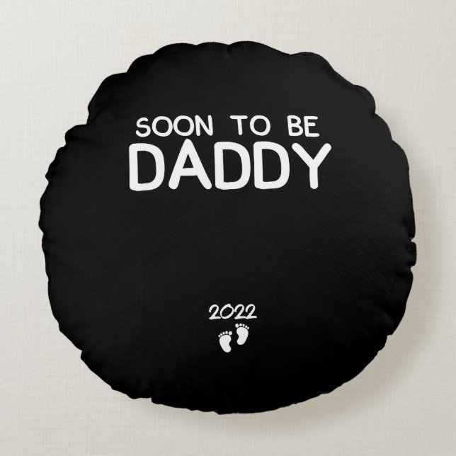 Soon To Be Daddy 2022 Father's Day First Time Rond Kussen (Voorkant)