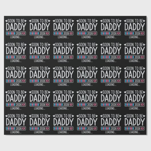 Soon to Be Daddy 2026 Loading Pregnancy Announce Cadeaupapier (Vlak)